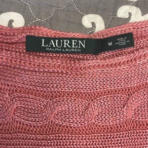 Ralph Lauren Sweater Cable Knit Pink Sz M Perfect Spring Staple